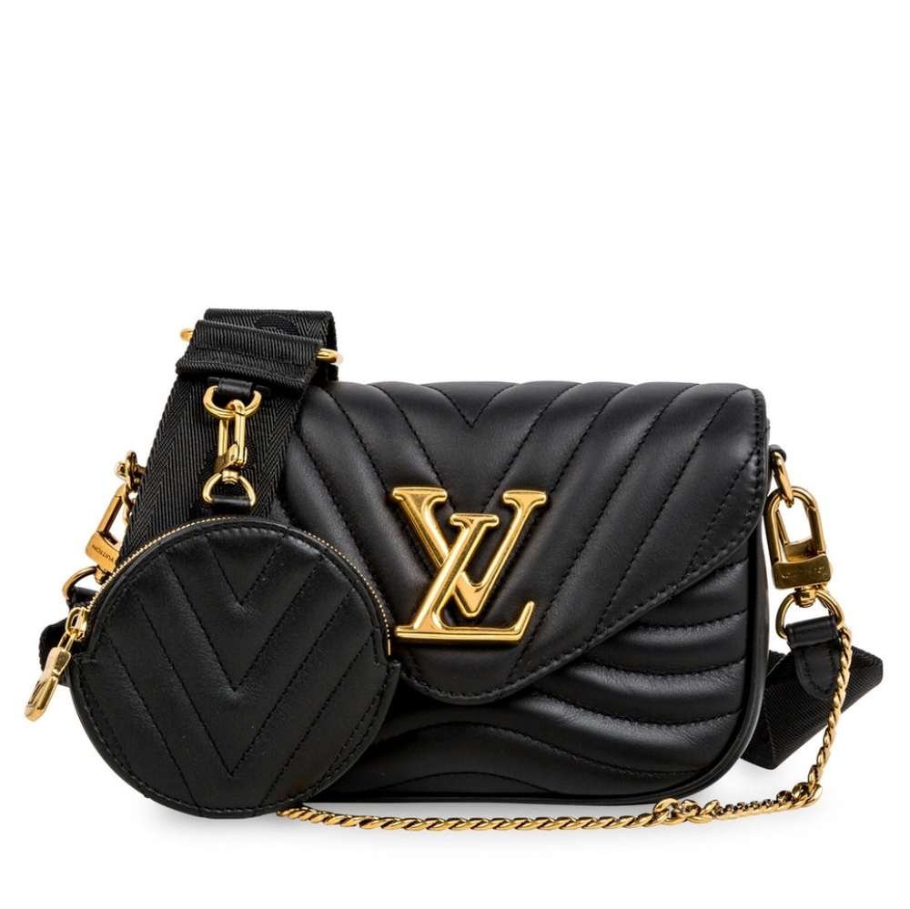 Like NEW!!! Louis Vuitton New Wave Multi Pochette Accessoires Bag In BLACK LV - Picture 13 of 16